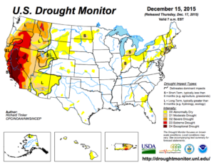 map of US Drought Monitor from 2015 Blue Earth Products The Science of Safe Water