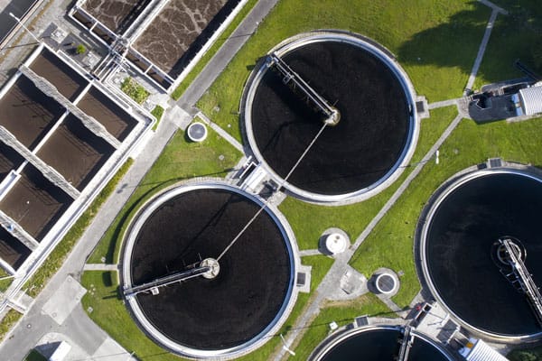 Card Municipal Water Treatment aerial view of municipal water facility Blue Earth Products