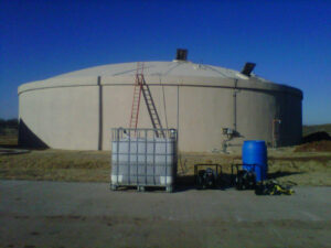 large water tank in Oklahoma clean water saves lives Blue Earth Products The Science of Safe Water